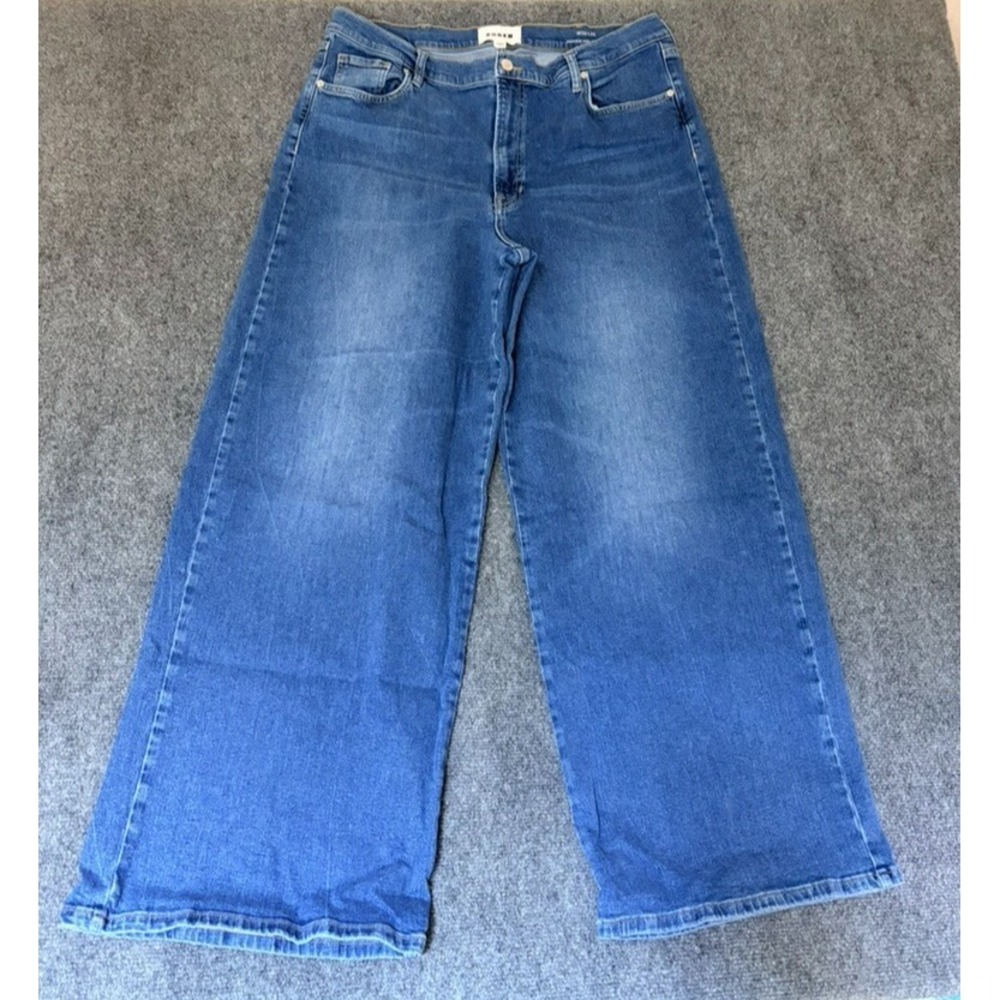 Boden Womens High Rise Wide Leg Blue Jeans CottonElastane High Rise Size W33/L32
